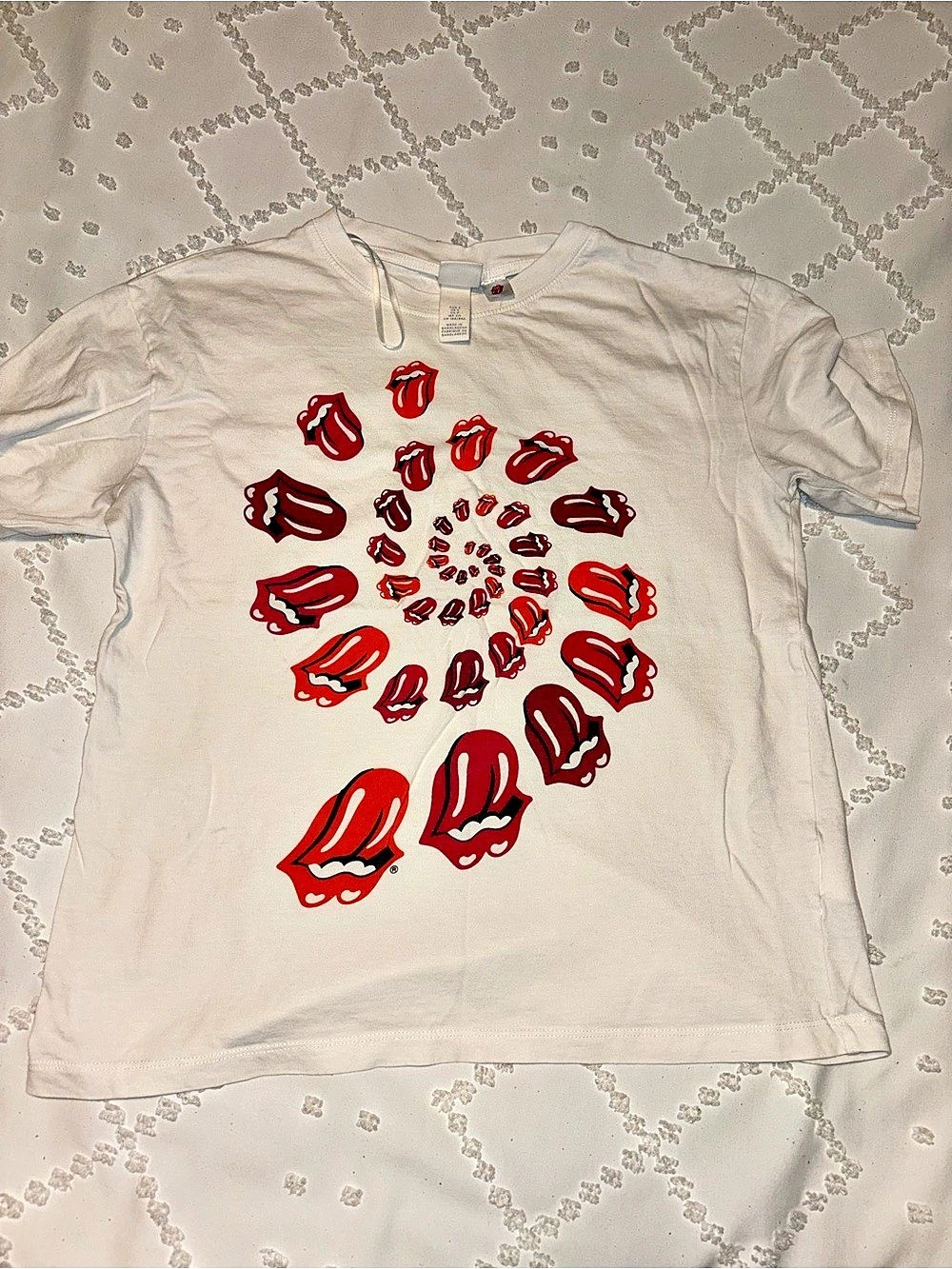 The Rolling Stones Rolling Stones Spiral Tongue Graphic Tee The White & Red